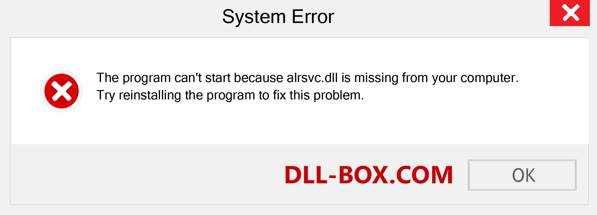  alrsvc.dll file is missing?. Download for Windows 7, 8, 10 - Fix  alrsvc dll Missing Error on Windows, photos, images